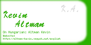 kevin altman business card